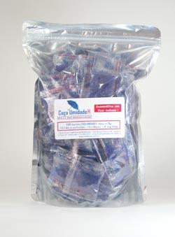 CAÇA UMIDADE AZUL, PET, 5g - BAG COM 100 SACHÊS PET TRANSPARENTES, COM 5g