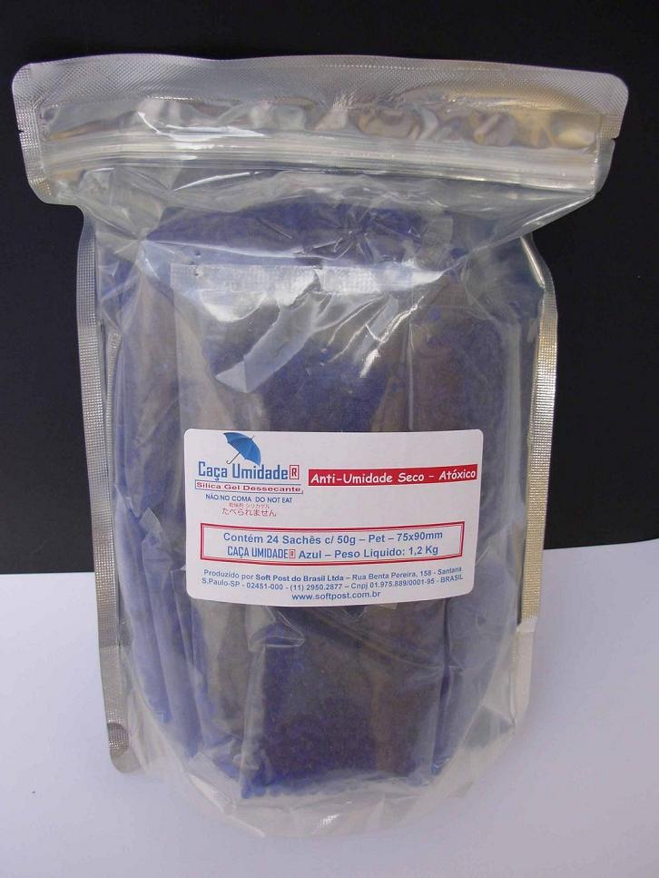 CAÇA UMIDADE AZUL, PET, 25g - BAG COM 40 SACHÊS PET TRANSPARENTES, COM 25g